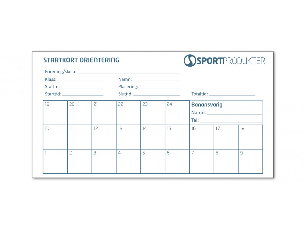Startkort orientering
