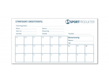 Startkort orientering