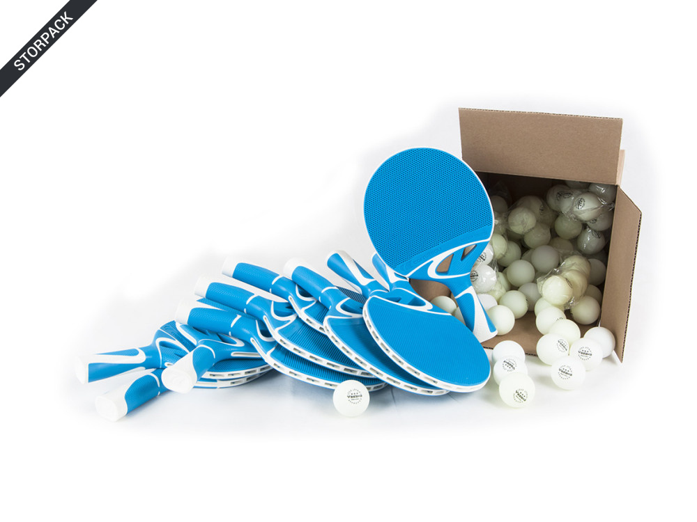 Pingisracket 10 gummiracket inkl. 120 pingisbollar